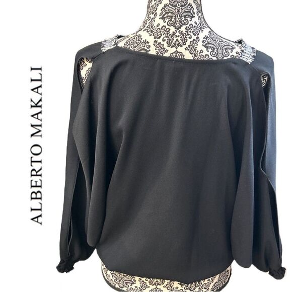 Alberto Makali Women’s Black Tie Front Blouse - Size S - Picture 2 of 2